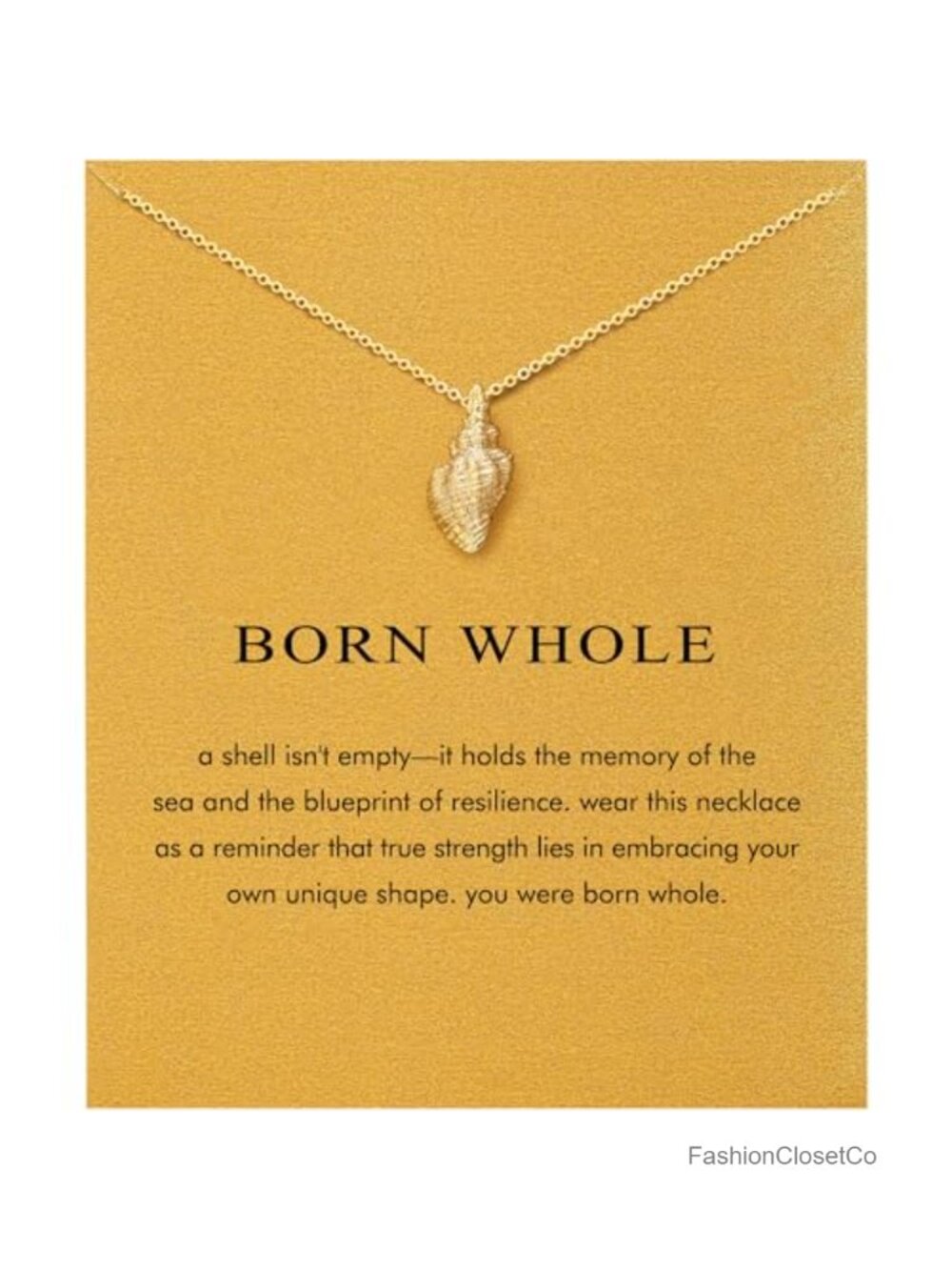 14K Gold Plated Shell Pendant Necklace 16.5in with Extender Lobster Clasp